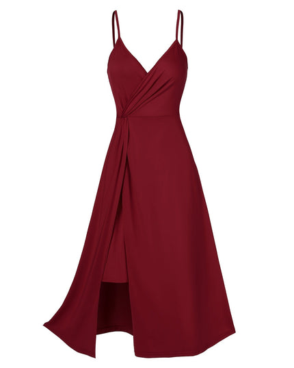 Elegante jurk met gedraaide spaghettibandjes