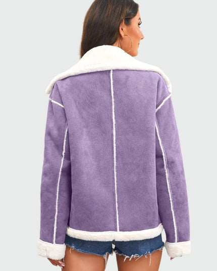 Modieus jasje van pluche met revers