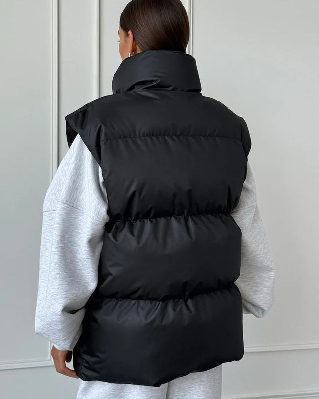 Gewatteerd, middellang katoenen vest