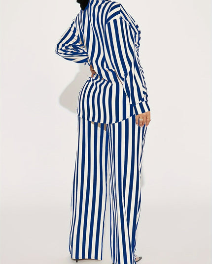 Gestreept shirt met lange mouwen en wijde broek