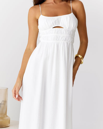 Witte elegante maxi-jurk met korset