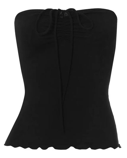 Slanke top met kanten detail