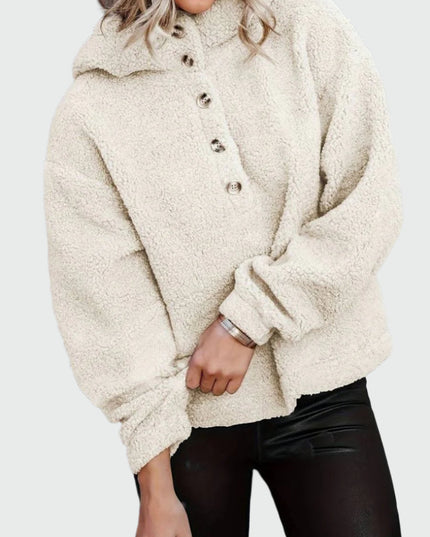 Zachte hoodie met knopen