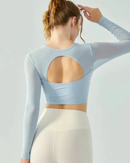Twisted sport T-shirt met lange mouwen