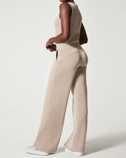Casual crop top met wijde broek