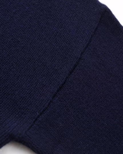 Marineblauw gebreid jasje met V-hals