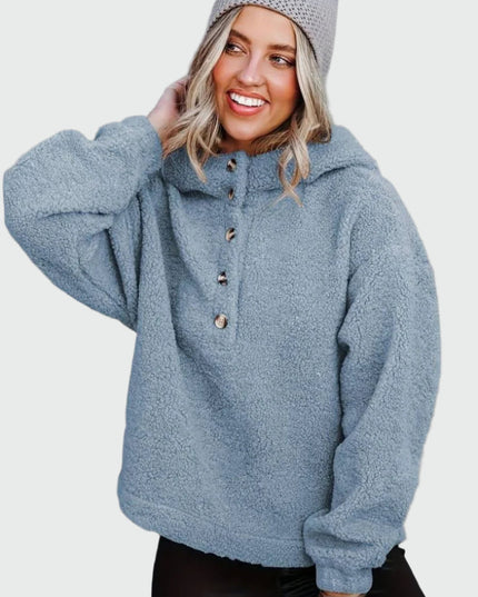 Zachte hoodie met knopen