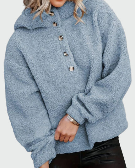 Zachte hoodie met knopen