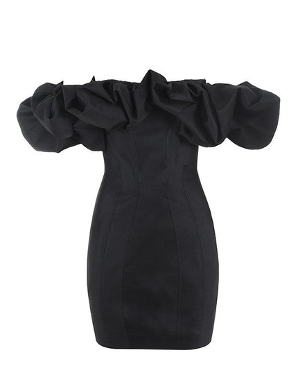 Strapless jurk met ruches aan de voorkant