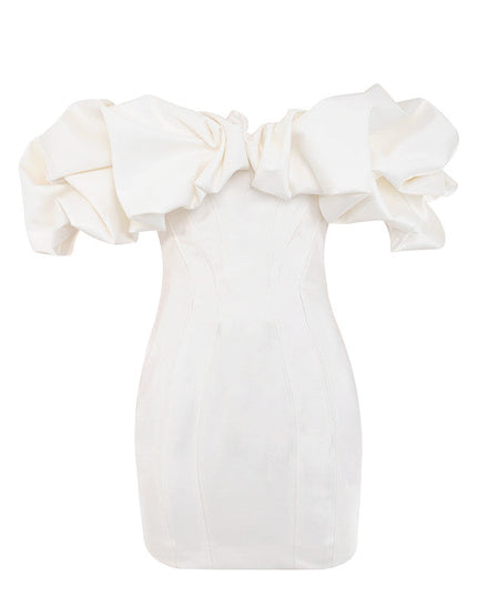 Strapless jurk met ruches aan de voorkant