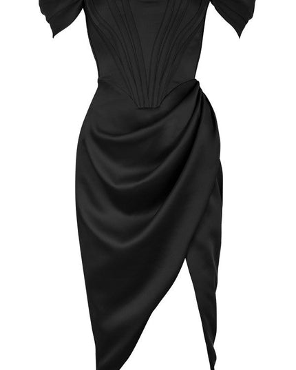 Elegante jurk met satijnen bandjes