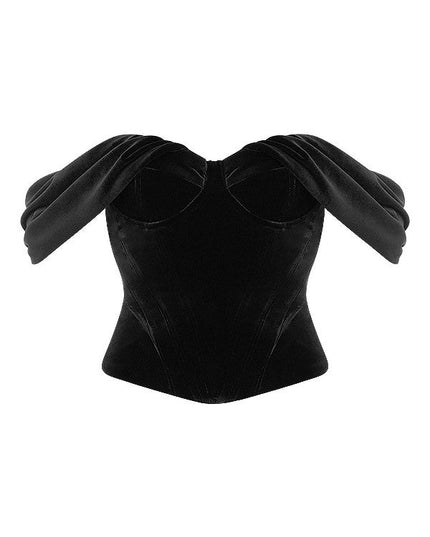 Korset in zwart fluweel van Shoulder