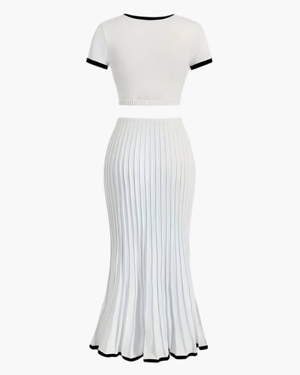 Minimalisme Arina's lange rok met topset
