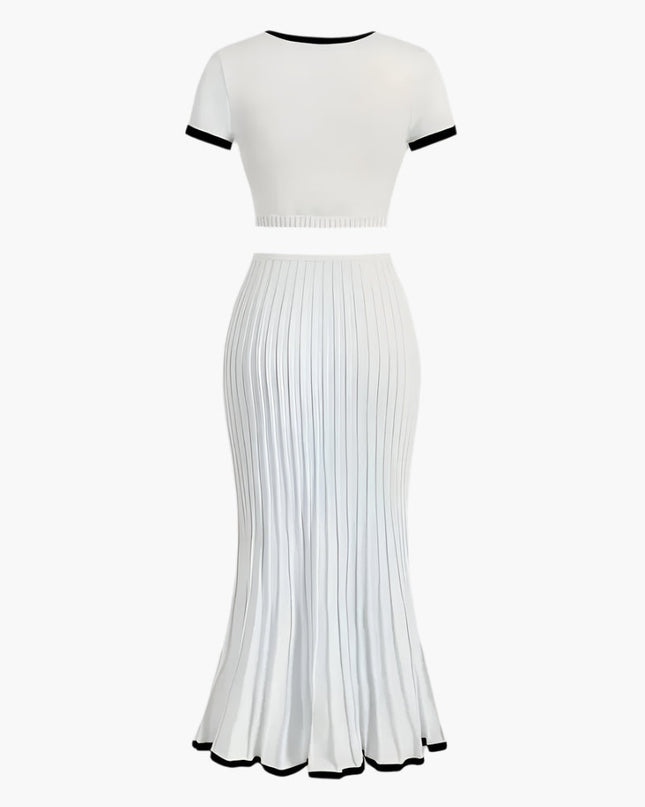 Minimalisme Arina's lange rok met topset