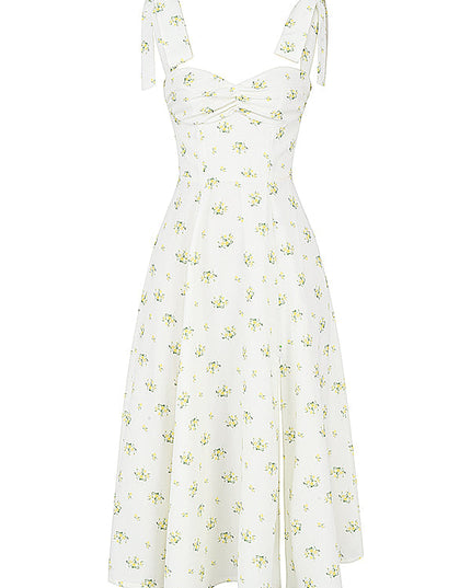 Bloemen midi-zonjurk