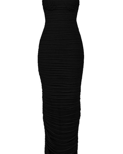 Elegante lange jurk met strapless schouders