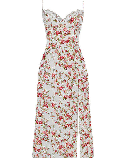 Print korset midi zomerjurk
