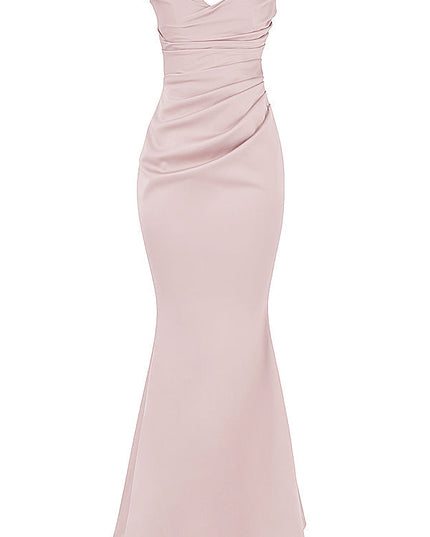 Strapless maxi-jurk van slank satijn