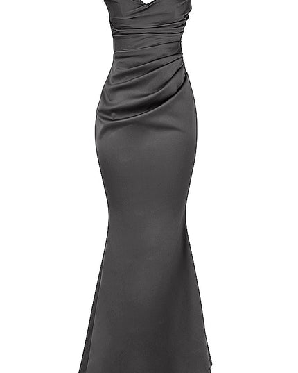 Strapless maxi-jurk van slank satijn