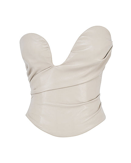 Strapless korset van biologisch leer