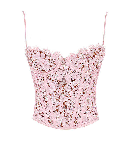 Korset met roze kant
