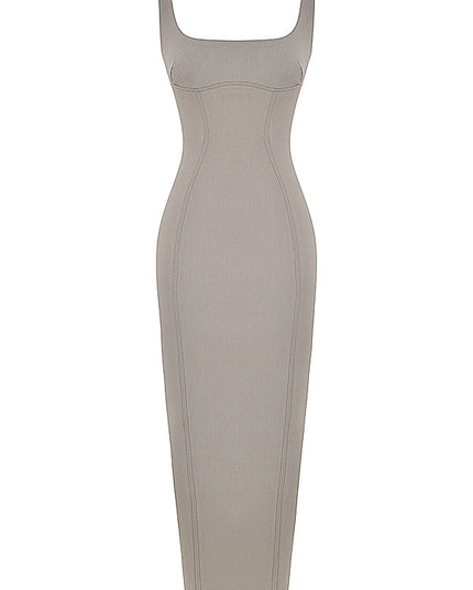 Rokerige bodycon lange jurk