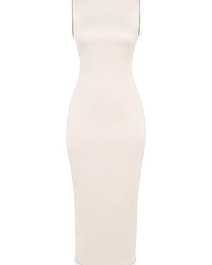 Lange jurk met kristallen details