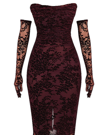 Zwarte strapless elegante korsetjurk