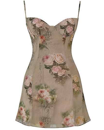 Vintage mini-jurk met bloemenprint