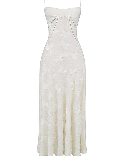 Evalina maxi-jurk met vetersluiting op de rug
