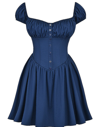 Elegante Franse marineblauwe mini-jurk