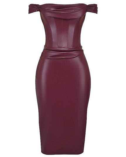 Elegante korsetjurk van biologisch leer