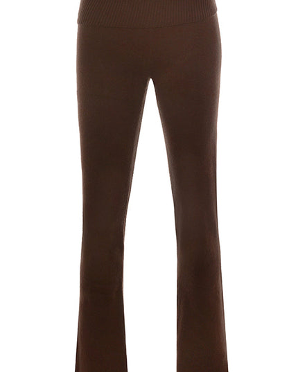Top en broek van chocoladekleurige kasjmiermix