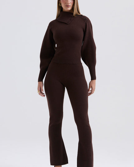 Elegante kasjmiermix trui met broek