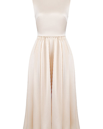 Crèmekleurige casual medium jurk