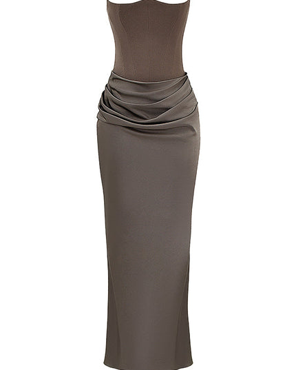 Strapless maxi-jurk met top