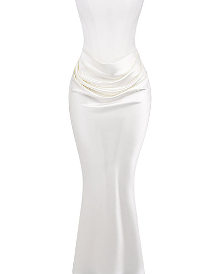 Strapless verfijnde maxi-jurk