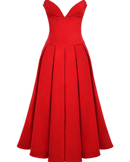 Strapless maxi-jurk met ballerina's