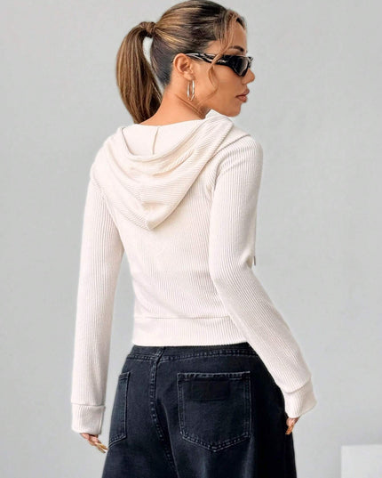 Herina blouse met lange mouwen en rits en strepenpatroon