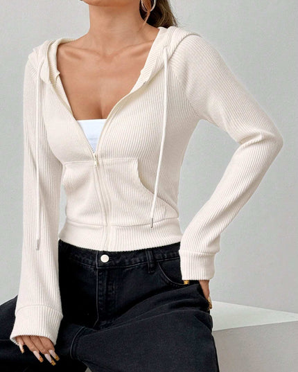 Herina blouse met lange mouwen en rits en strepenpatroon