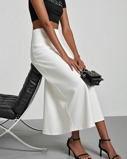 Elegante satijnen maxi-rok