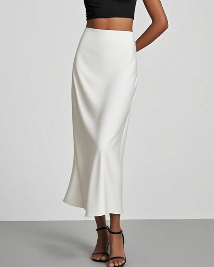 Elegante satijnen maxi-rok