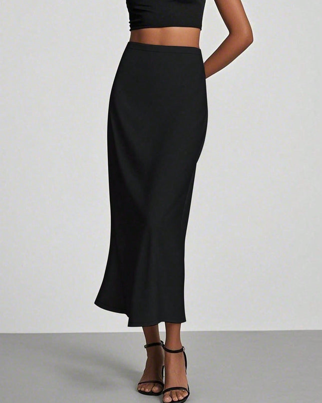 Elegante satijnen maxi-rok