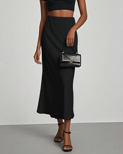 Elegante satijnen maxi-rok