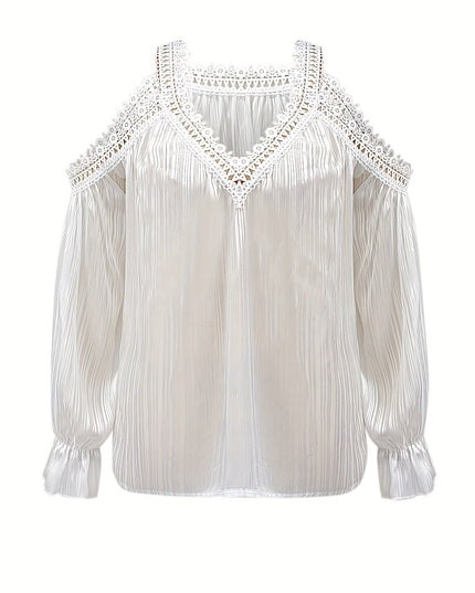 Gedrapeerde blouse met kanten rand