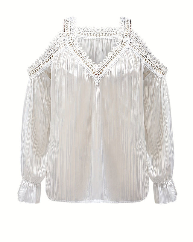 Gedrapeerde blouse met kanten rand