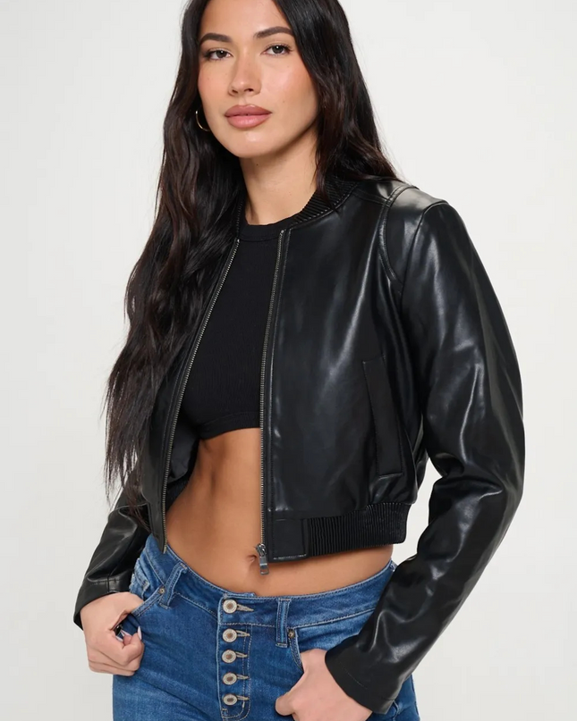 Cropped bomberjack met rits