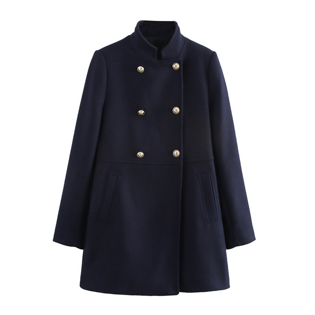 Elegante jas met dubbele stiksels