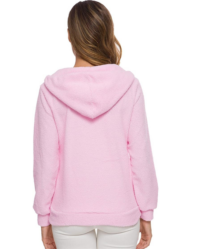 Fleece sweatshirt met capuchon
