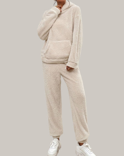 Set van teddytops met capuchon en broek